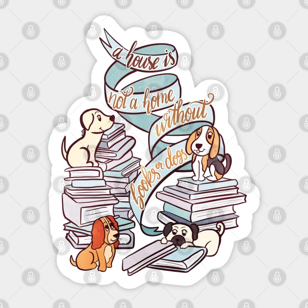 BOOKS AND DOGS Sticker by Catarinabookdesigns